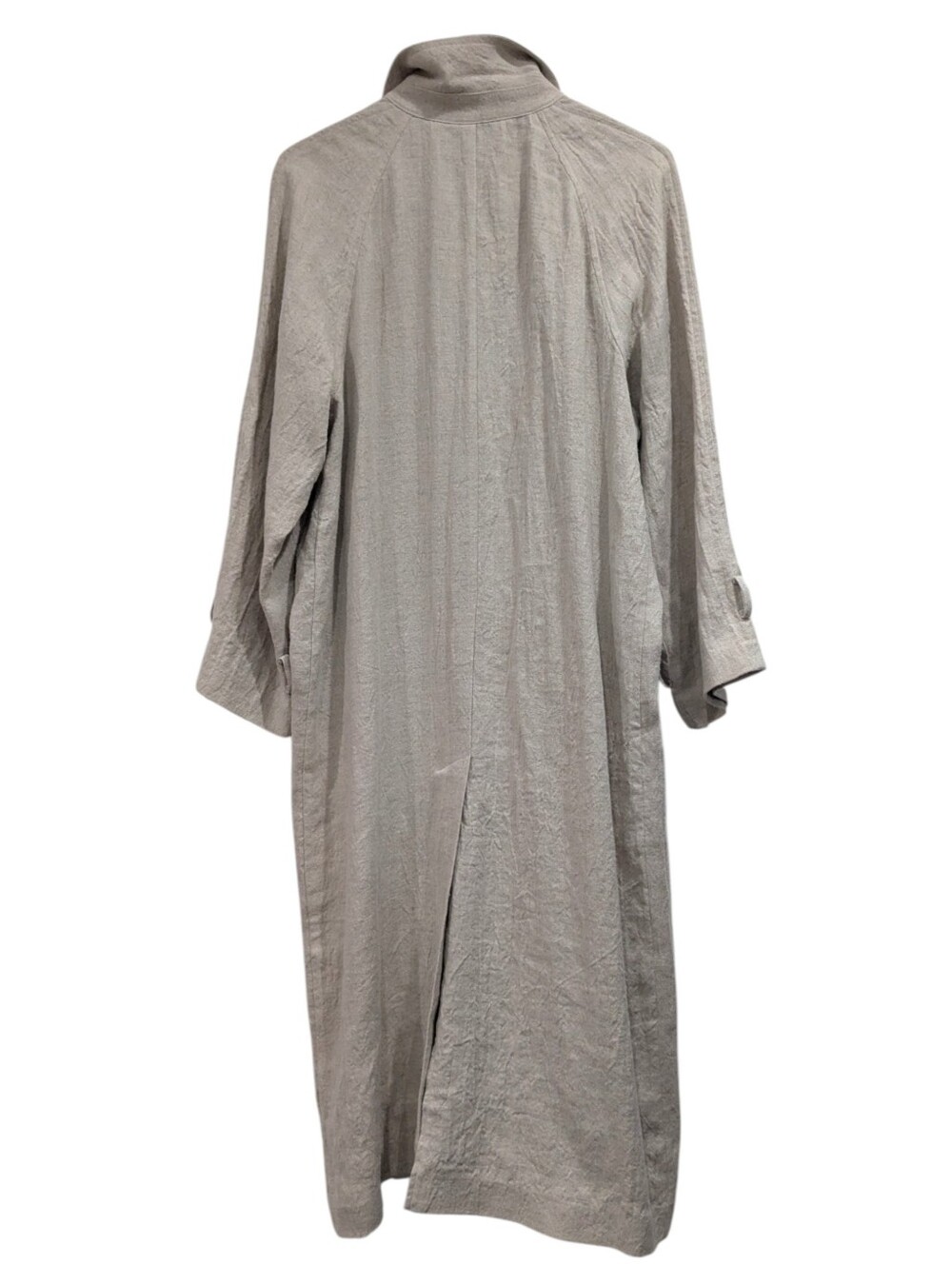 NWT AMOMENTO Long Trench Coat Cotton & Linen Oversized Duster Jacket - Picture 2 of 4